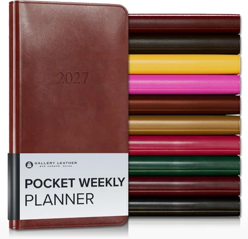 Vista 120 de Gallery Leather Planificador Semanal y Mensual Grande 2025-2026, Calendario Planificador y Cuaderno Elegantemente Encuadernado con Elegantes Bordes