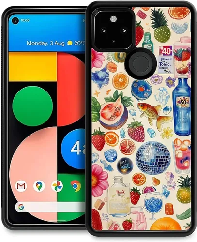 Vista 152 de Compatible con Google Pixel 4A 5G Mobile Case Creative Acrylic Panel trasero Silicona Protección Grip especialmente diseñado para Google Pixel 4A 5G