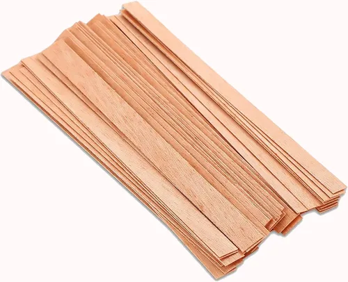 Vista 8 de 100 piezas de mechas de madera para hacer velas, mechas de madera crepitantes de 6 pulgadas/Mechas de vela sin humo con clip de base de metal, 50