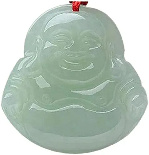 Vista 3 de Colgante chino Feng Shui Jade Piedra Lucky Charm Collar Dinero Buda Buda Collar de cuentas de diseño simple y sofisticado, Bambú, Jade