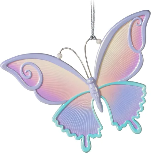 Vista 2 de Hallmark Keepsake Adorno de Navidad, plástico, 2022, mariposas brillantes