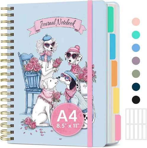 Vista 26 de Taja Cuadernos de espiral para trabajo de 5 materias con divisores K - Vórtice rosa