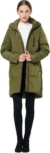 Vista 7 de Orolay - Abrigo acolchado de invierno para mujer, de plumón, con capucha y cremallera doble