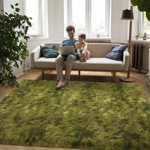 Vista 141 de Softlife Alfombra naranja para dormitorio, alfombra de felpa esponjosa para sala de estar para niñas, alfombra lanuda para niños, alfombra suave
