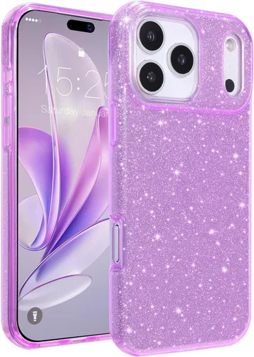 Vista 39 de MATEPROX - Funda compatible con iPhone Air de 6.5' [2025], carcasa protectora de 3 capas con purpurina brillante y tendencia, anti-arañazos y a