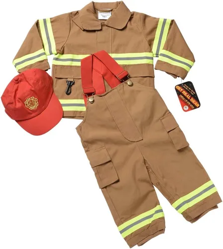 Vista 7 de Aeromax Jr. Fire Fighter Bunker Gear, Bronceado, Tamaño 18 Meses