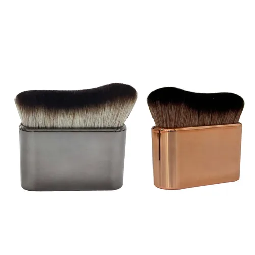 Vista 8 de 2 brochas de bronceado corporal, brocha de maquillaje de sirena, brocha grande de maquillaje para base Kabuki para maquillaje de cara bronceada Negro