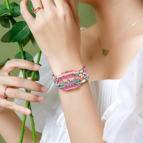 Vista 52 de Dentily Relojes de madera natural para mujer, reloj de cuarzo hecho a mano, reloj de pulsera único deportivo para mujer