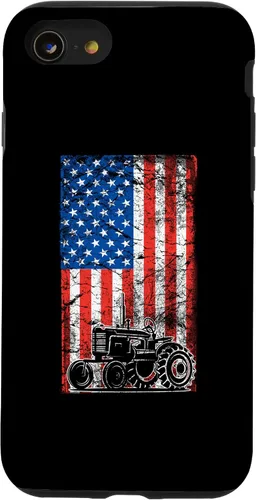 Vista 13 de Carcasa para iPhone 15 con bandera estadounidense para tractores agrícolas patrióticos Farmer USA