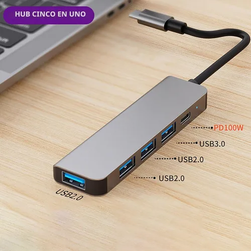 Vista 6 de Hub USB Multi USB Splitter 5Gbps USB 3.0 Puerto Extensor Hub con 4 puertos