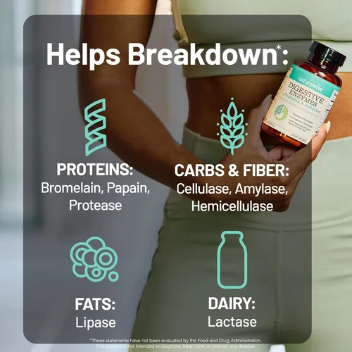 Vista 7 de NatureWise Enzimas Digestivas – Enzimas Múltiples con Probióticos + Prebióticos – Comodidad Después de la Comida y Apoyo de la Hinchazón + Ayuda a