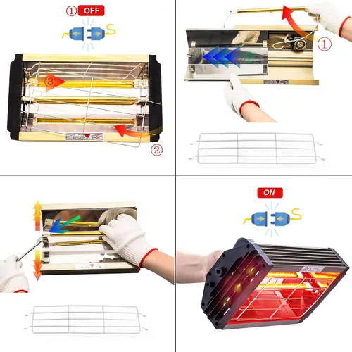 Vista 6 de DATOUBOSS Bombilla de calentador de 1000 W para lámpara de curado de pintura infrarroja Tubo de repuesto de bombilla de calentador de onda corta