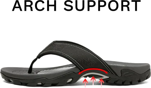 Vista 2 de NORTIV 8 Chanclas atléticas para hombre, sandalias casuales de tanga para interiores y exteriores, sandalias de agua para playa