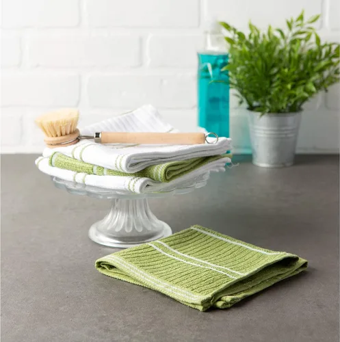 Vista 5 de DII Basic - Colección básica de rizo acanalado para cocina, azul, paños de cocina, 12 piezas