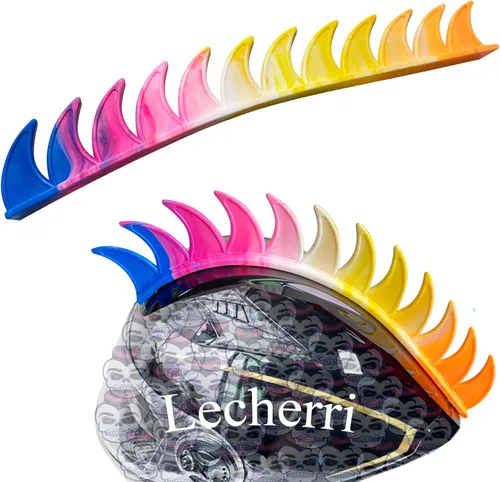 Vista 16 de Adhesivo de silicona para casco Mohawk, silicona extraíble, flexible y duradera, diseño cortable, resistente al viento para motocicleta, bicicleta