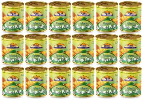 Vista 20 de Puré de pulpa de mango Rani (hace batidos de mango Lassi) Alphonso endulzado 30 onzas (1.875 libras) 29.98 oz ~ Kosher Todo natural Sin OMG