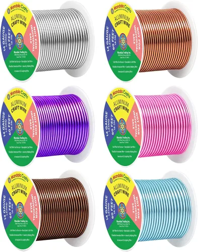 Vista 255 de Mandala Crafts - Alambre de aluminio anodizado de calibre 22 para hacer joyas - 137.2 m de alambre flexible surtido y coloreado - Doble para bonsái