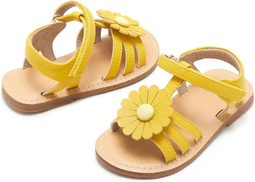 Vista 6 de GINFIVE Sandalias para niñas pequeñas, sandalias para niñas y niños pequeños