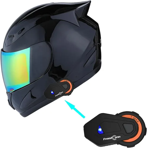 Vista 30 de 1Storm - Casco de cabeza completa para motocicleta, diseño de calavera mecánica HJDJ11