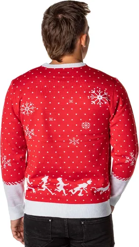 Vista 2 de Scooby Doo Men's Ruh-Roh! Santa Scooby Christmas Ugly Sweater Knit Pullover