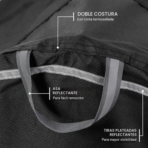 Vista 7 de Funda para bicicleta, impermeable para almacenamiento de bicicletas al aire libre para 1, 2 o 3 bicicletas. Material resistente Ripstop. 2 tipos