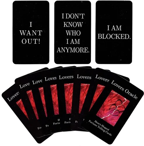 Vista 2 de Han Yu Bowen Love Oracle & Tarot Cards - Baraja de 80 cartas de llama gemela con mensajes