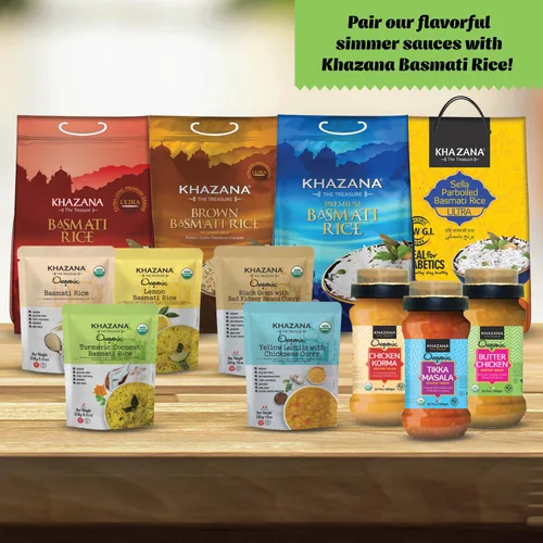 Vista 6 de Khazana Salsa a fuego lento de pollo con mantequilla orgánica, tarro de 12.7 onzas, sin OMG, vegano, sin gluten, kosher, auténticas comidas indias