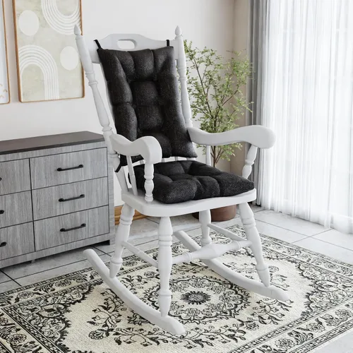 Vista 9 de Klear Vu The Gripper - Juego de cojines antideslizantes para silla mecedora con acolchado grueso, incluye almohadilla de asiento y almohada