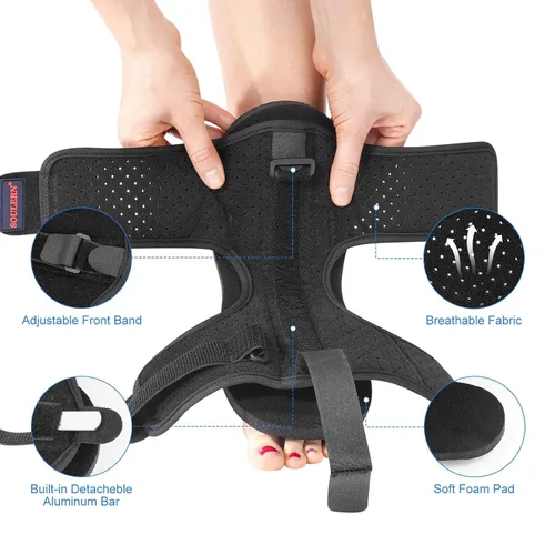 Vista 4 de Férula nocturna para fascitis plantar, soporte ortopédico ajustable para fascitis plantar, dorsal mejorado para un alivio eficaz de la fascitis
