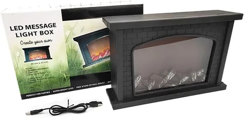 Vista 2 de Linterna de simulación para chimenea, chimenea de imitación LED para el hogar, chimenea de mesa con USB o batería cargada, chimenea decorativa que