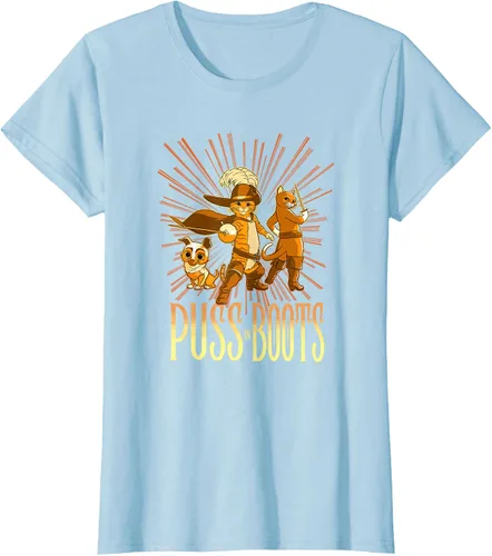 Vista 22 de DreamWorks Puss in Boots: The Last Wish Cat Trio Poster - Camiseta pequeña Negro