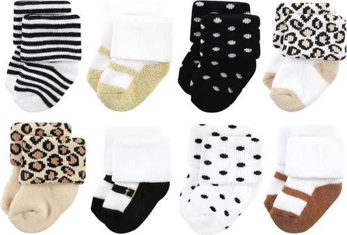 Vista 99 de Hudson Baby - Calcetines de algodón para bebés recién nacidos y Terry para niñas bebés