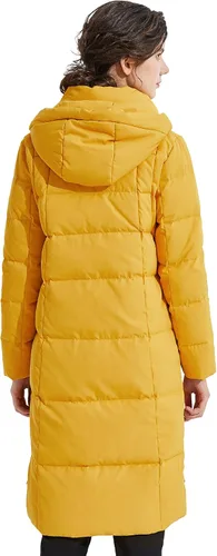 Vista 2 de Orolay Chaqueta de plumón grueso para mujer, abrigo largo de invierno con capucha
