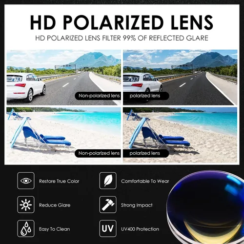 Vista 7 de Gafas de sol polarizadas estilo aviador retro para hombre, marco de metal, ultraligeras