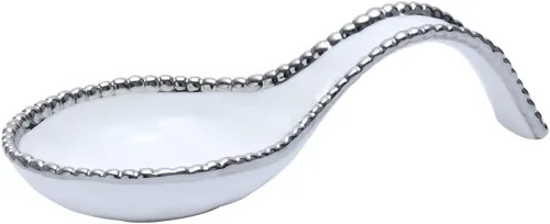 Vista 8 de Pampa Bay Golden Salerno - Cuchara de porcelana chapada en titanio (plata)