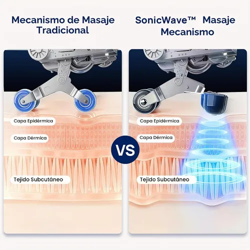 Vista 3 de VAT - Silla de masaje de cuerpo completo VibroAcoustic Sonic Wave, SL-Track Zero Gravity reclinable con 25 modos automáticos, escaneo corporal