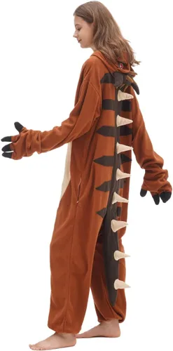 Vista 6 de Adult Carnotaurus Onesie Pajamas Halloween Christmas Costume Cosplay Costume Women Men