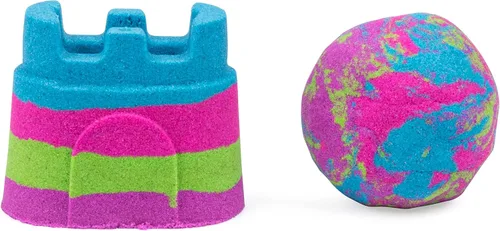 Vista 4 de Kinetic Sand, paquete de 9 contenedores de castillo doble multicolor