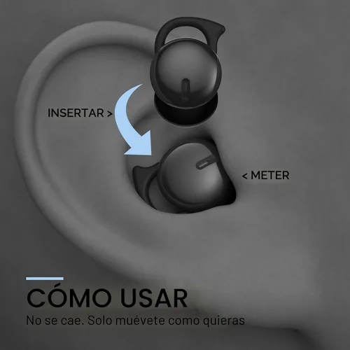 Vista 7 de Auriculares invisibles para dormir, audífonos para dormir de lado (negro)