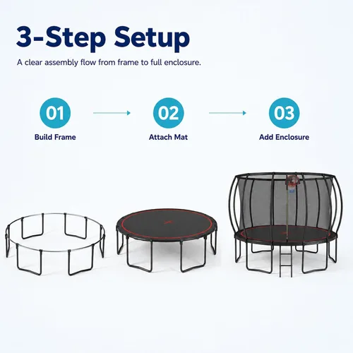 Vista 6 de SkyBound Trampolín grande de 10 pies, 12 pies, 14 pies, 15 pies, 16 pies, para exteriores, patio trasero, trampolines aprobados por ASTM para niños