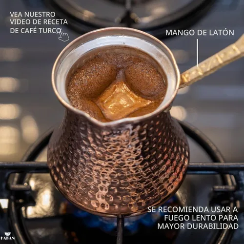 Vista 7 de Cafetera turca Hakan Hervidor de agua para estufa, cafetera, calentador de mantequilla, chocolate y leche Calentamiento uniforme y rápido