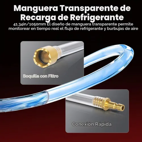 Vista 7 de BILITOOLS Kit de recarga de vacío de refrigerante de 10 piezas, elevación