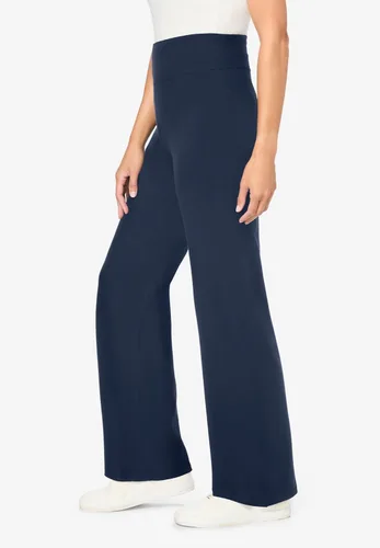 Vista 3 de Woman Within Pantalón de pierna ancha de algodón elástico para mujer, talla grande