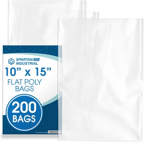 Vista 12 de Bolsas de polietileno planas de extremo abierto de 9 x 12 pulgadas (200 unidades) – Bolsas transparentes de plástico de 1.1 mil para embalaje