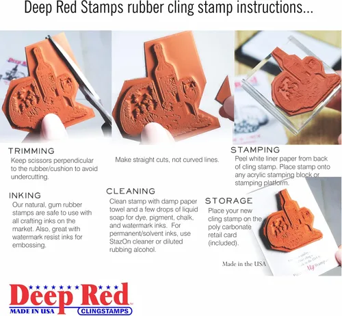 Vista 5 de Deep Red Stamps Sello de goma para bulldog francés, 2.1 x 1.75 pulgadas