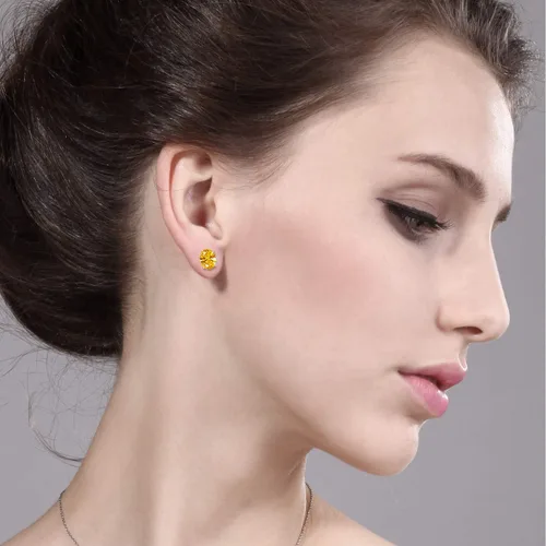 Vista 199 de Gem Stone King Aretes de oro de 14 quilates con piedra natal ovalada de 0.315 x 0.236 in Aretes de oro para mujer