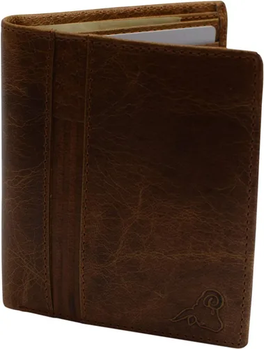 Vista 4 de Cartera de piel de cordero premium con bloqueo RFID, plegable, hipster, para tarjetas de crédito, Cavelio Bronceado, Bifold