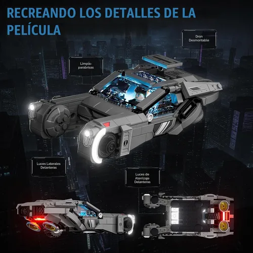 Vista 2 de Lumibricks Blade Runner 2049 K's Spinner Lighting Building Set, 410 PCS
