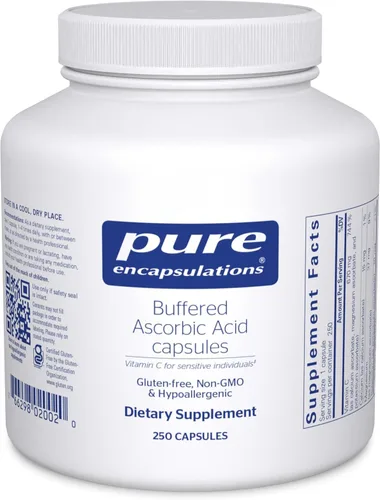Vista 8 de Pure Encapsulations Cápsulas de ácido ascórbico tamponado Vitamina C para individuos sensibles* 90 cápsulas Vitamina C tamponada suave