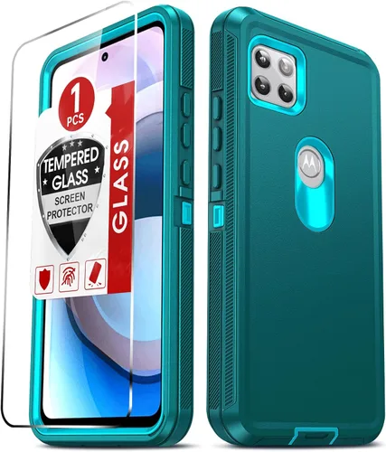 Vista 10 de LeYi Funda para Motorola One 5G Ace: Moto G 5G (2020): Funda resistente 3 en 1, funda resistente 3 en 1, funda para teléfono celular a prueba
